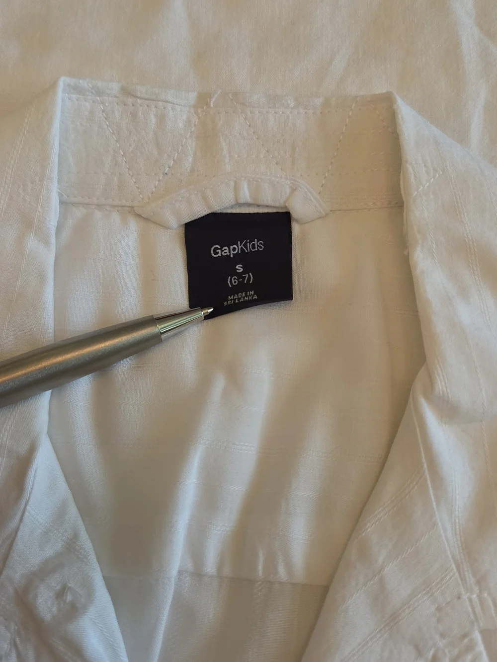 GAP Boys Xress Shirt White textured stipes